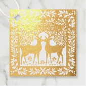 Étiquette-cadeau "L'élégance des rennes dorés" (Devant)