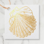 Étiquette-cadeau Les coquillages d'or simples favorisent (Devant)