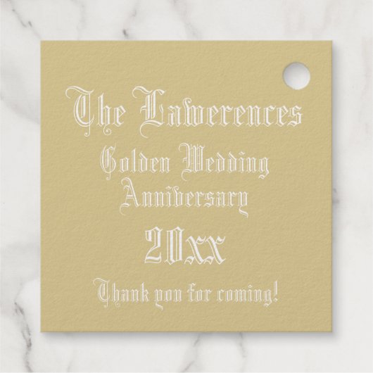 Étiquette-cadeau LETTRE D'ANNÉE D'OR ÉCLAIRÉ L MONogramme (Dos)