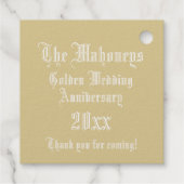 Étiquette-cadeau LETTRE D'ANNIVERSAIRE D'OR ÉCLAIRÉ M MONogramme (Dos)