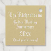 ÉTIQUETTE-CADEAU LETTRE D'ANNIVERSAIRE D'OR ÉCLAIRÉ R MONO (Dos)