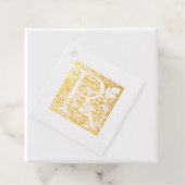 ÉTIQUETTE-CADEAU LETTRE D'ANNIVERSAIRE D'OR ÉCLAIRÉ R MONO (Avec boite)