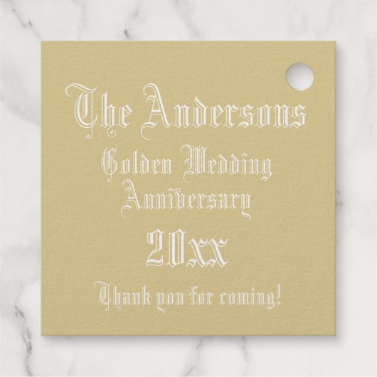 Étiquette-cadeau Lettre illuminée A Monogramme Mariage Anniversaire (Dos)