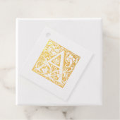 Étiquette-cadeau Lettre illuminée A Monogramme Mariage Anniversaire (Avec boite)