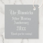 Étiquette-cadeau Lettre illuminée D Monogramme Anniversaire Argent (Dos)