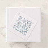 Étiquette-cadeau Lettre illuminée L Argent Anniversaire Monogramme (Avec boite)