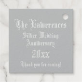 Étiquette-cadeau Lettre illuminée L Argent Anniversaire Monogramme (Dos)