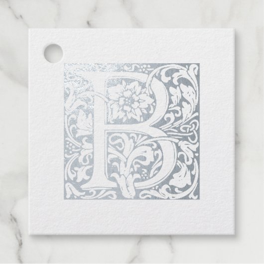 Étiquette-cadeau Lettre mariage B Monogramme illuminée (Devant)