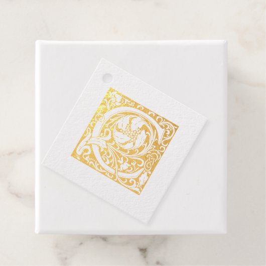 Étiquette-cadeau Lettre mariage C Monogramme (Avec boite)