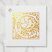 Étiquette-cadeau Lettre mariage C Monogramme (Devant)