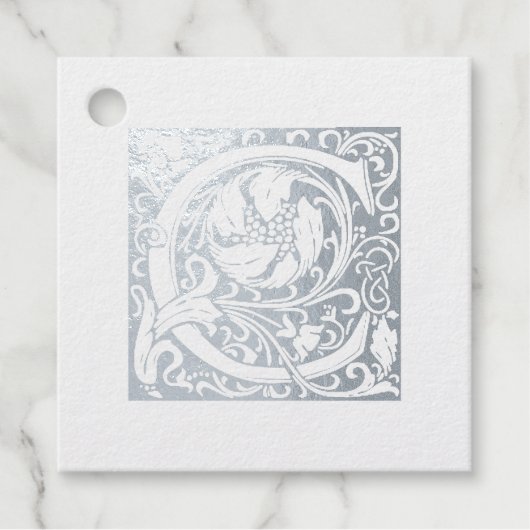 Étiquette-cadeau Lettre mariage C Monogramme (Devant)