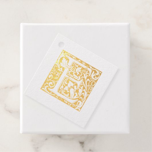 Étiquette-cadeau Lettre mariage E Monogramme (Avec boite)