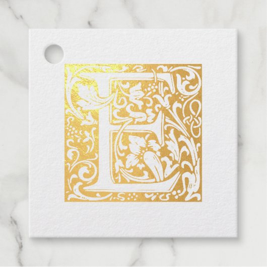 Étiquette-cadeau Lettre mariage E Monogramme (Devant)
