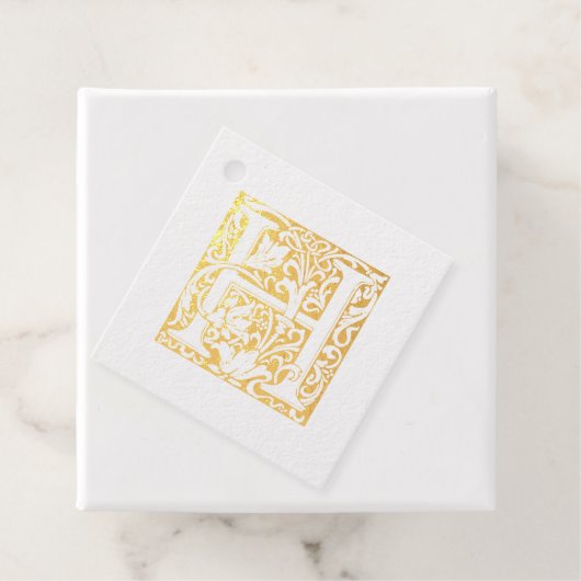 Étiquette-cadeau Lettre mariage H Monogramme illuminée (Avec boite)