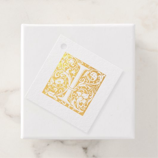 Étiquette-cadeau Lettre mariage I Monogramme illuminée (Avec boite)