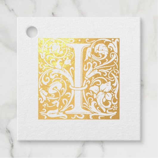 Étiquette-cadeau Lettre mariage I Monogramme illuminée (Devant)