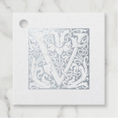 Étiquette-cadeau Lettre mariage V Monogramme (Devant)
