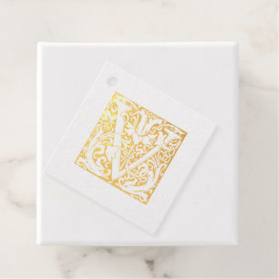 Étiquette-cadeau Lettre mariage V Monogramme