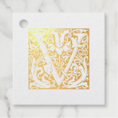 Étiquette-cadeau Lettre mariage V Monogramme (Devant)