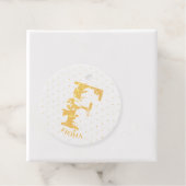 Étiquette-cadeau Lettre monogramme floral F pour Fiona (Avec boite)