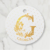 Étiquette-cadeau Lettre monogramme floral G pour Fiona (Devant)