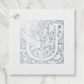 ÉTIQUETTE-CADEAU LETTRE U ÉCLAIRÉE D'ARGENT ANNONCE EN ARGENT U MON (Devant)