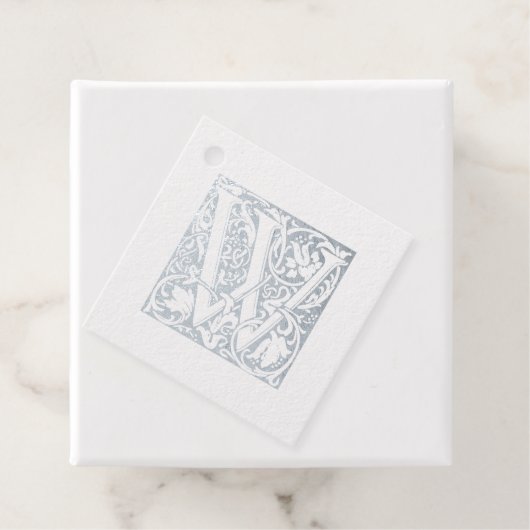ÉTIQUETTE-CADEAU LETTRE W ÉCLAIRÉE D'ARGENT ANNUAIRE (Avec boite)