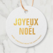Étiquette-cadeau Lettres audacieuses "Joyeux Noel" (Devant)