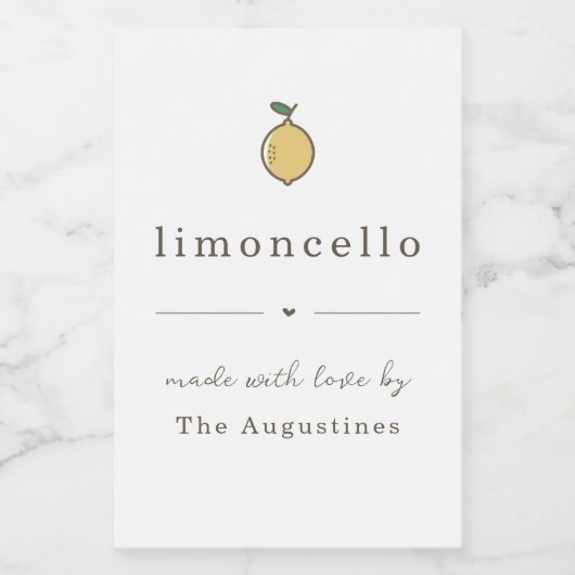 Étiquette cadeau Limoncello fait maison (Étiquettes simples)