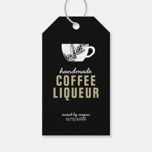 Étiquette Cadeau Liqueur de Café (Devant)