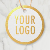 Étiquette-cadeau Logo Kraft Round Gold Foil Mots clés ou prix (Devant)