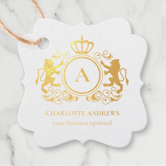 Étiquette-cadeau logo spécifique au client Monogram Wappen (Devant)