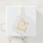 Étiquette-cadeau Love is Sweet Modern Script Citation Mariage (Avec boite)