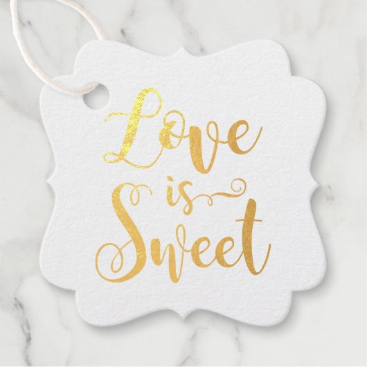 Étiquette-cadeau Love is Sweet Modern Script Citation Mariage (Devant)