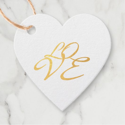 Étiquette-cadeau Love Rose Gold Color Calligraphy Script (Devant)