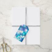 Étiquette Cadeau Lumières Bleues (Avec de la ficelle)