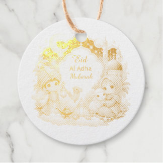 Étiquette-cadeau Luxueux Joyeux Eid Aldha Mubarak feuille d'or