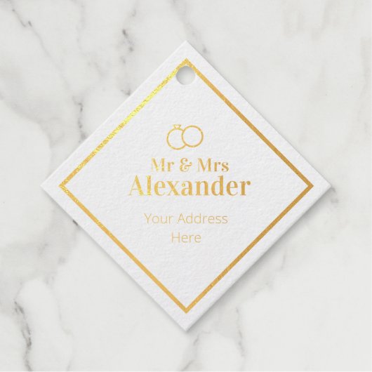 Étiquette-cadeau M. & Mme Nom et adresse (Devant)