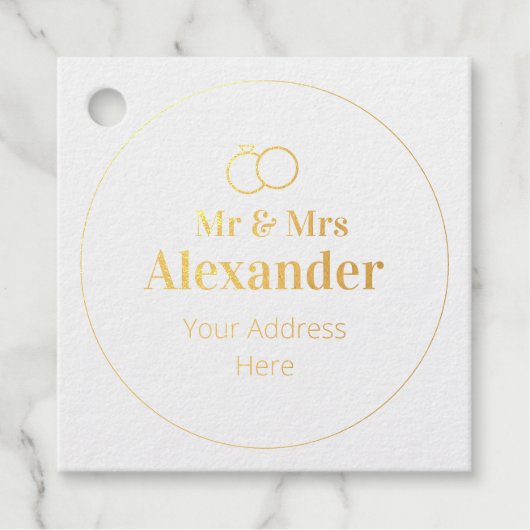 Étiquette-cadeau M. & Mme Nom et adresse (Devant)