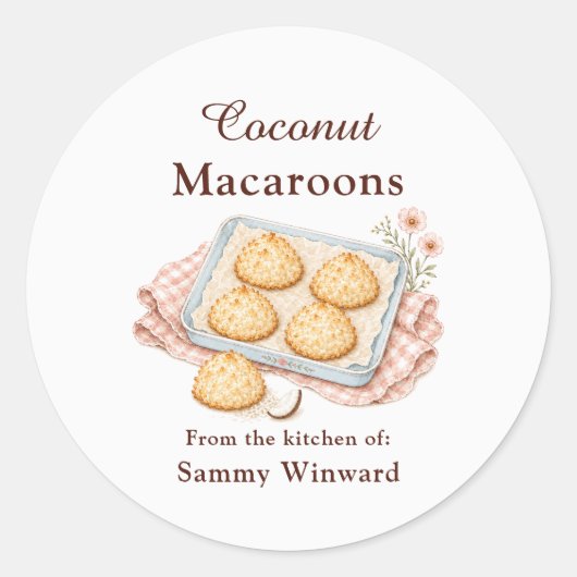 Étiquette Cadeau Macaron à la Noix de Coco (Devant)