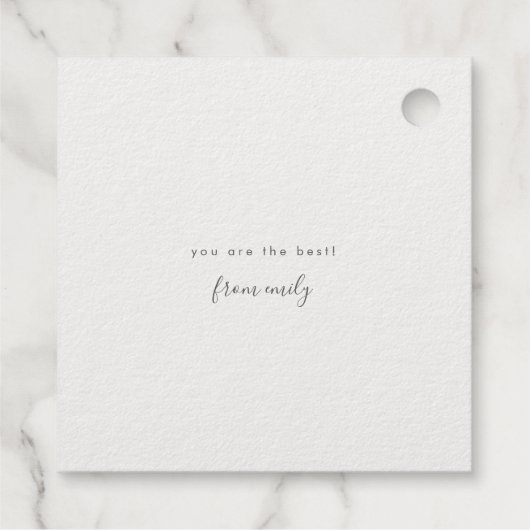 Étiquette-cadeau Marbre moderne Blé Véritable Huile d'or (Dos)