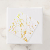 Étiquette-cadeau Marbre Moderne Feuille d'Or Réelle (Avec boite)