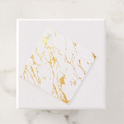Étiquette-cadeau Marbre Moderne Vide Feuille D'or Réel (Avec boite)