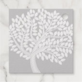 Étiquette-cadeau Mariage Arbre Aquarelle Argent (Dos)