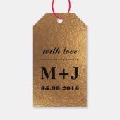 Étiquette cadeau Mariage Black and Gold Flecks (Dos)