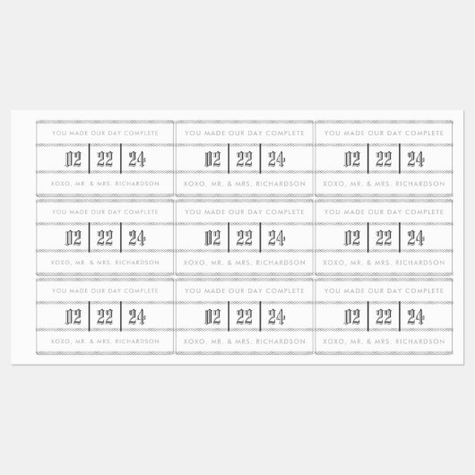 Étiquette cadeau Mariage Blackletter (Feuille)