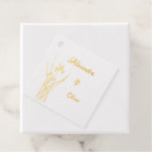 Étiquette-cadeau Mariage d'aquarelle violet et bleu Iris (Avec boite)