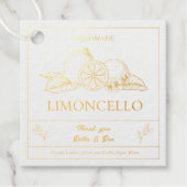 Étiquette-cadeau Mariage de citron moderne Limoncello bouteille (Devant)