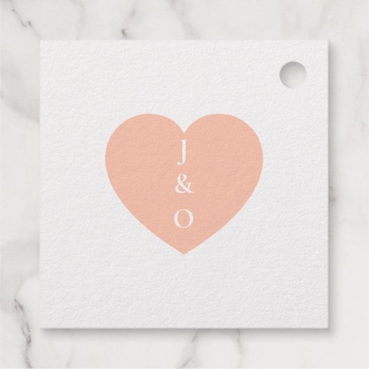 Étiquette-cadeau Mariage de monogramme Couple Coeur personnalisé (Dos)
