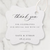 Étiquette-cadeau Mariage de monogramme de crête botanique (Dos)